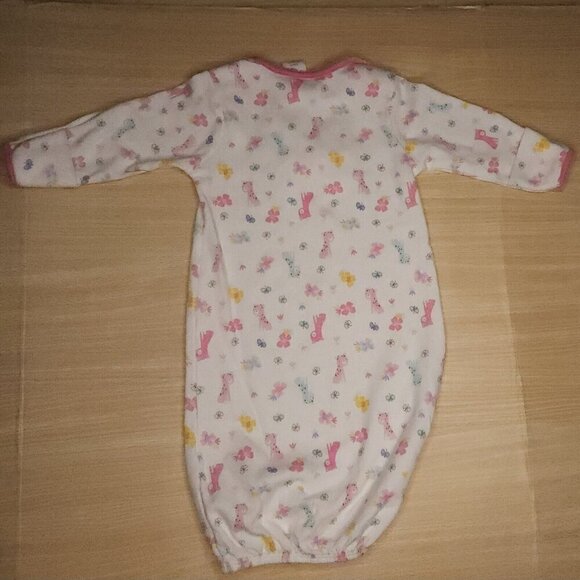 Starting Out Infant Girl's White Pink Butterfly Sleep Gown 0-6 - Picture 2 of 5